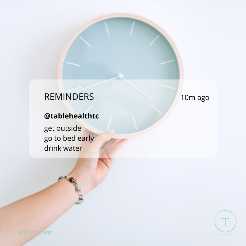 Clock with daily reminders for health